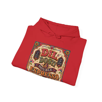 Espresso Vibes Hoodie — 'Dil Dosti & Double Espresso' Vintage Coffee Graphic
