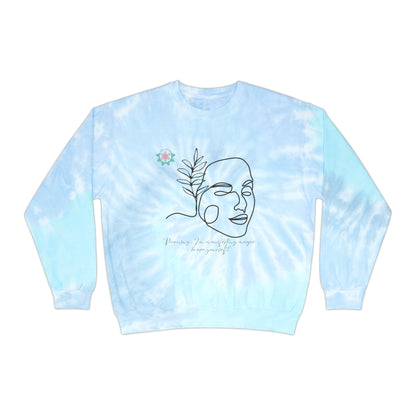 Unisex Tie-Dye Sweatshirt 'Warning I'm manifesting magic, brace yourself'