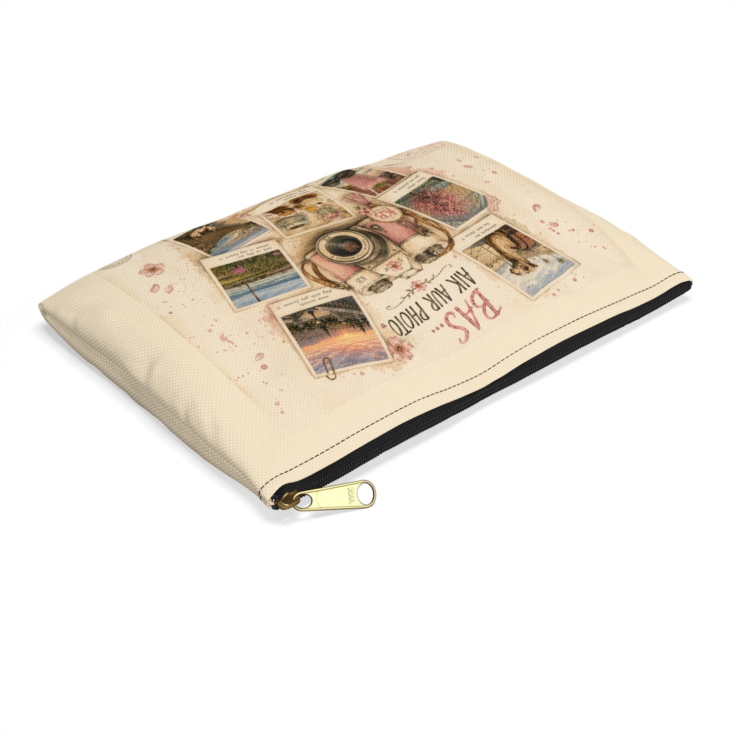 Camera Collage Accessory Pouch — 'Bas Aik Aur Photo' Travel Makeup & Gadget Organizer