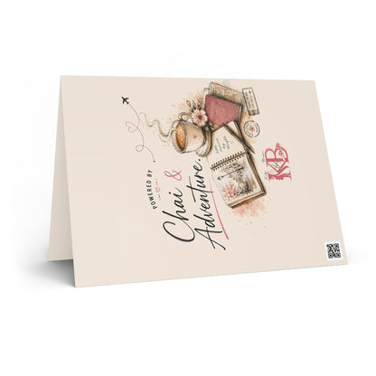 Greeting Card — "Powered by Chai & Adventure" Travel-Inspired Note Card