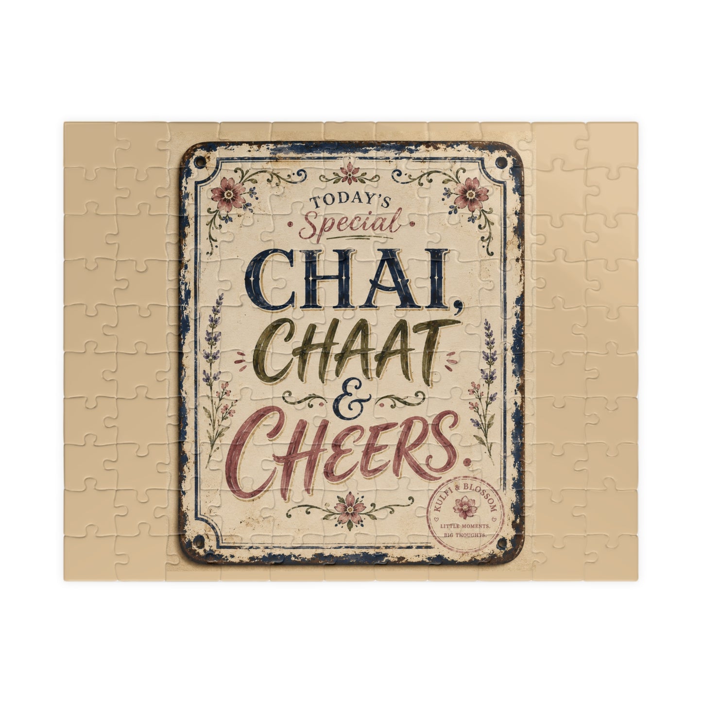 Chai, Chaat & Cheers Vintage Sign Puzzle