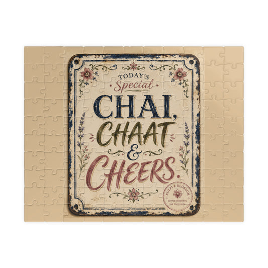 Chai, Chaat & Cheers Vintage Sign Puzzle