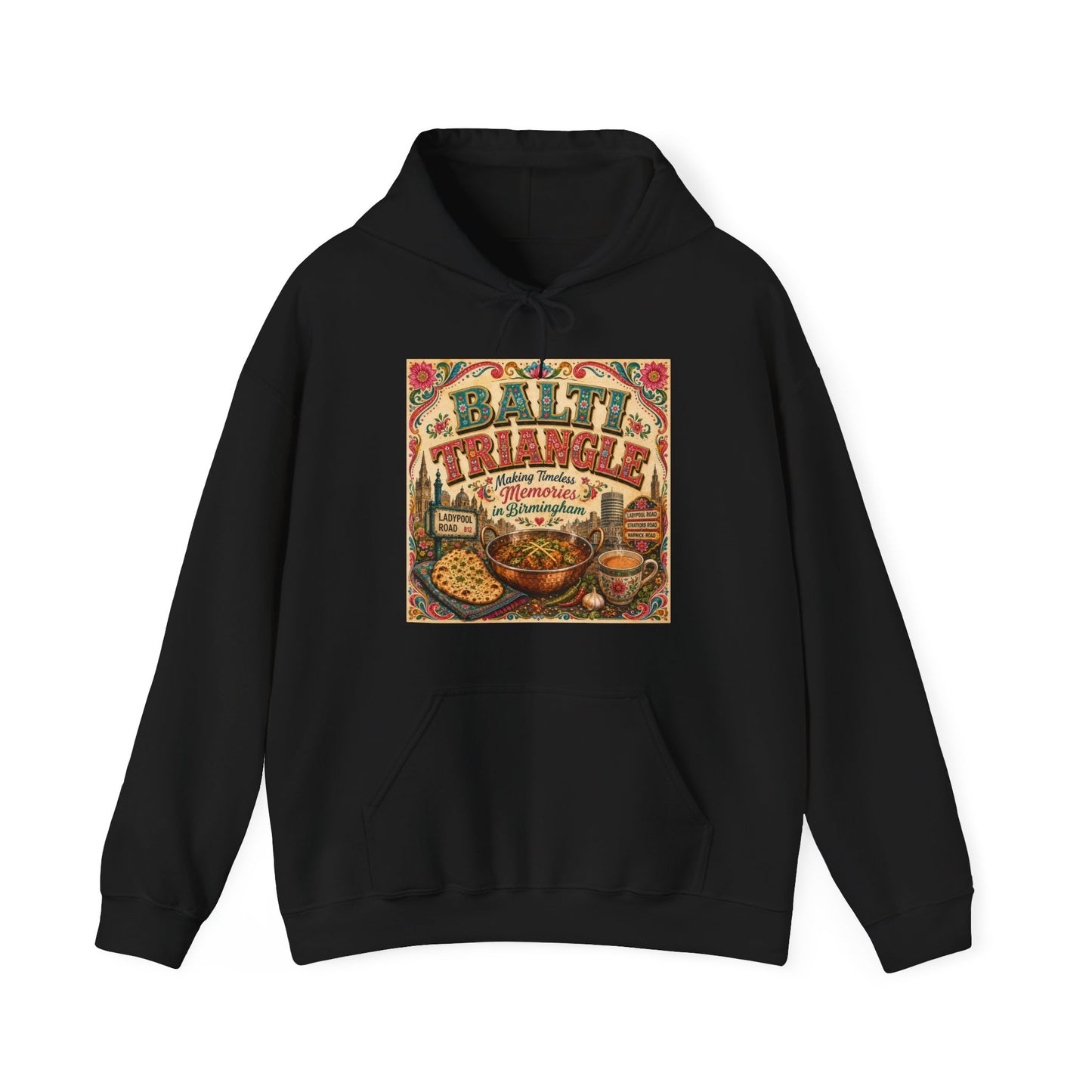 Baltimore Charm Hoodie - 'Balti Triangle' Vintage Food Poster Sweatshirt
