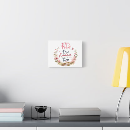 One Kadam at a Time Satin Canvas Wall Art — Motivational Floral Stretched Print
