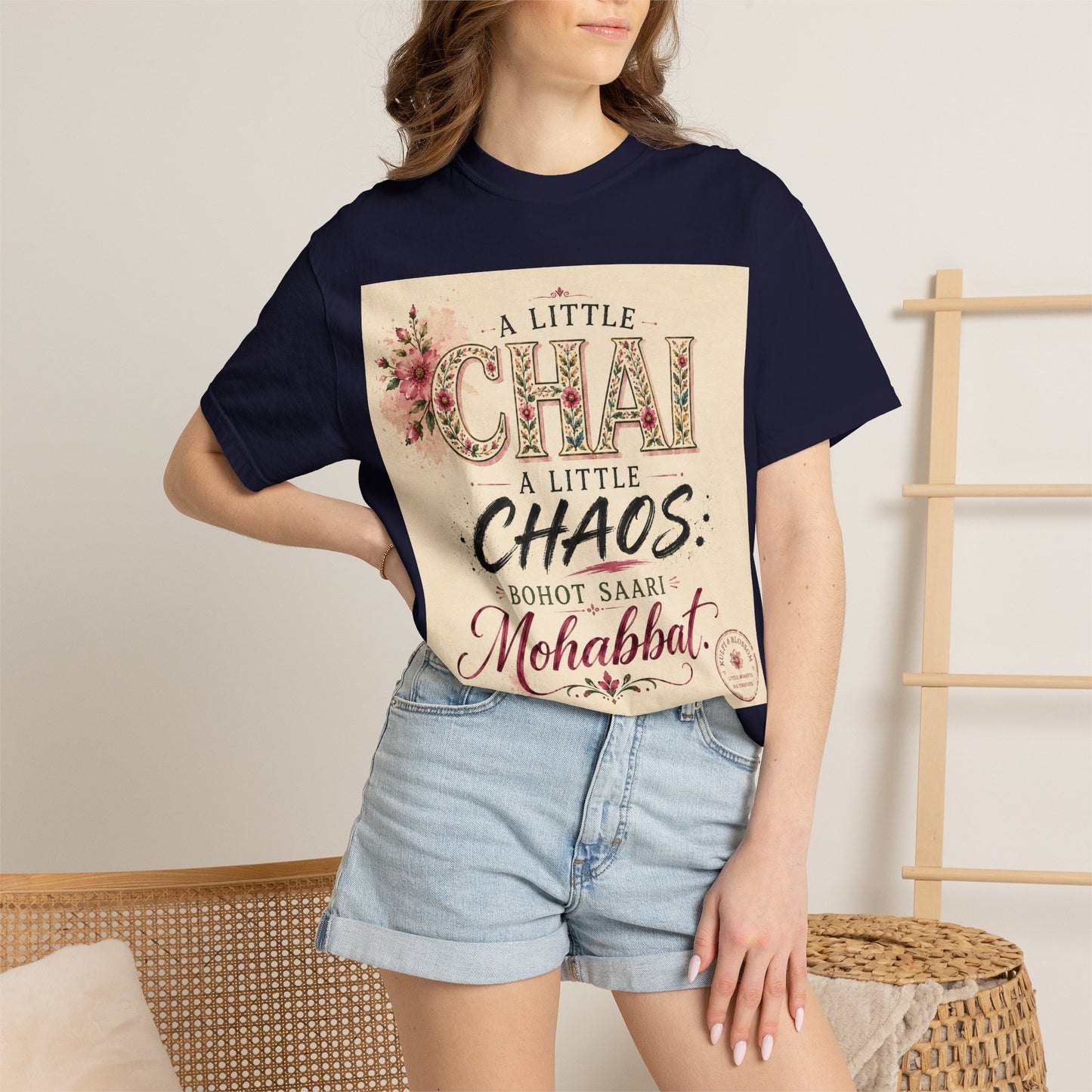 Chai & Chaos Tee — A Little Chai, A Little Chaos Vintage Floral T-Shirt