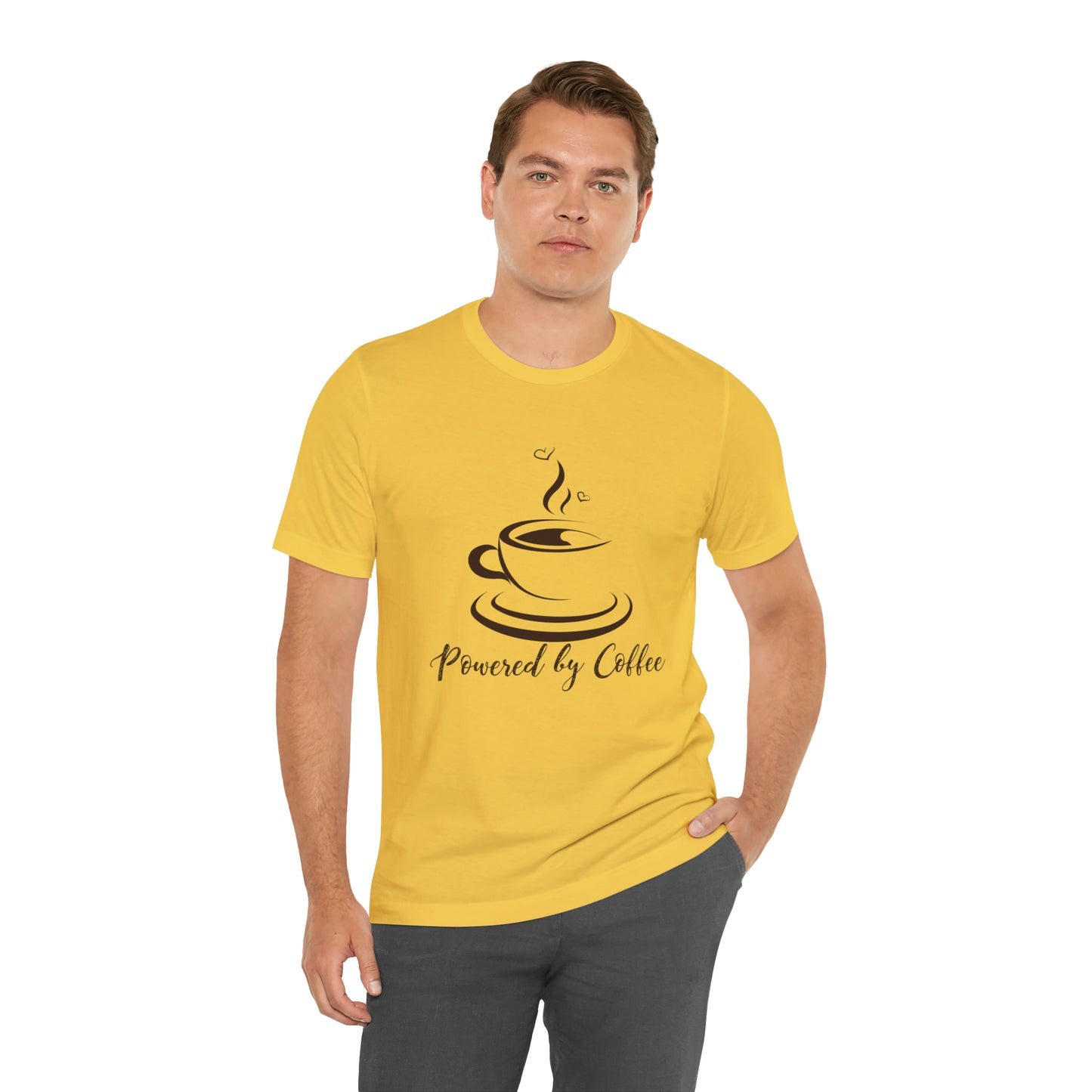 Powered by coffee Jersey Short Sleeve Tee