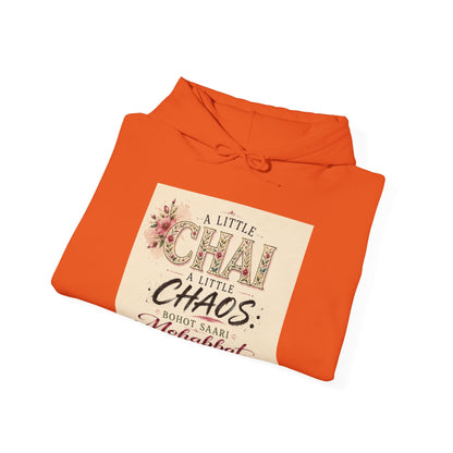 Hoodie — “A Little Chai, Little Chaos: Bohot Saari Mohabbat” Floral Graphic Sweatshirt