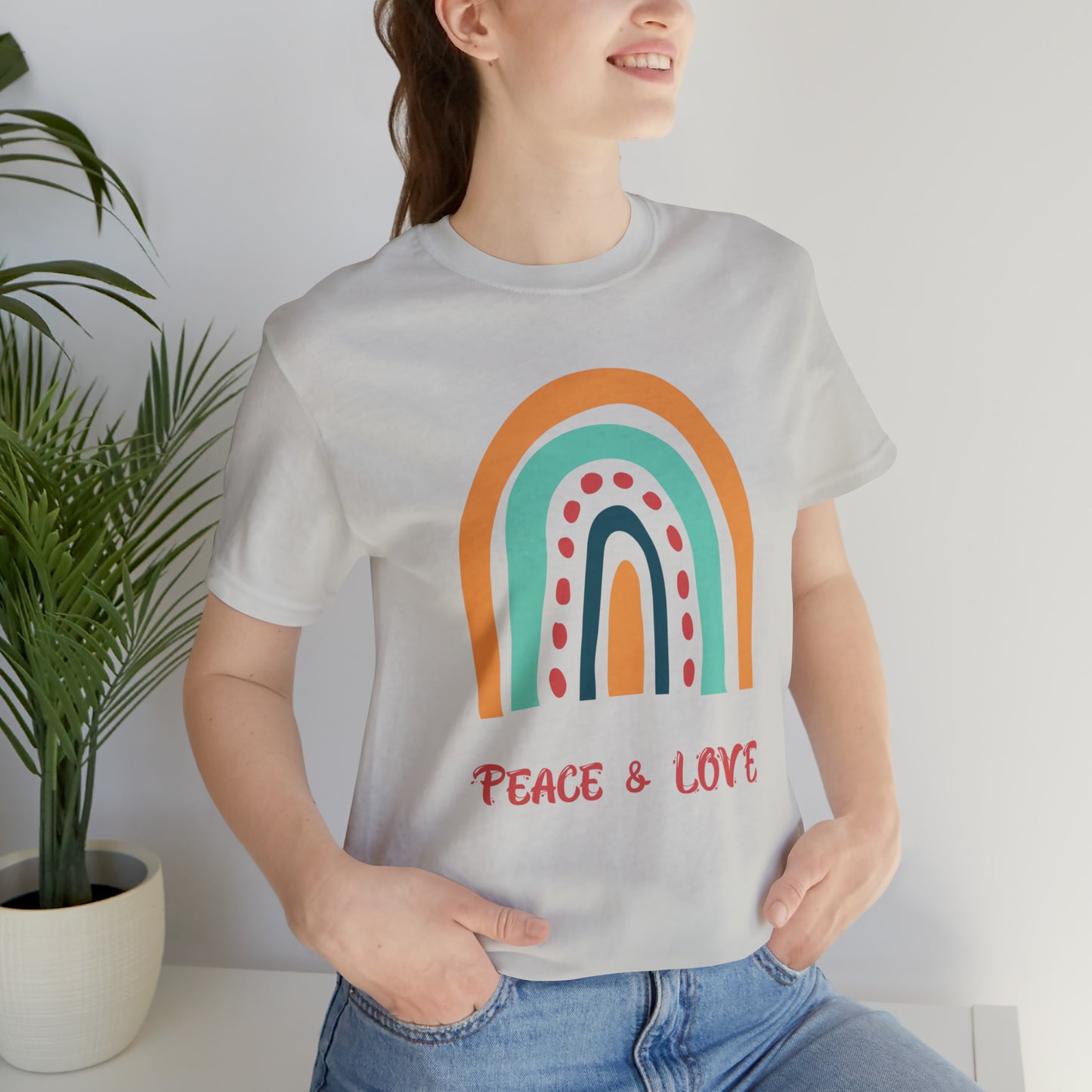 Peace and love Jersey Short Sleeve Tee