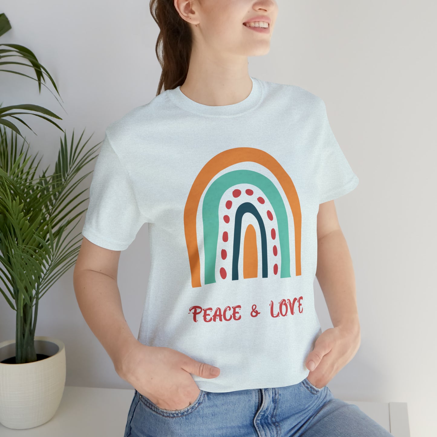 Peace and love Jersey Short Sleeve Tee