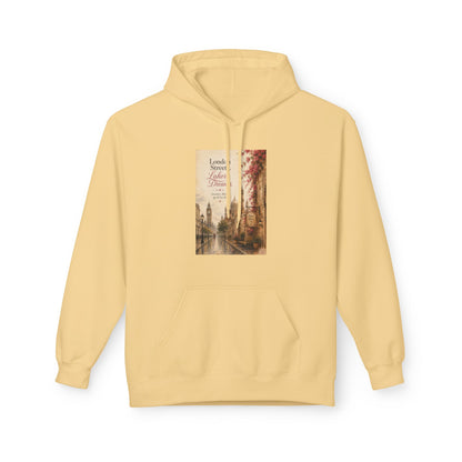 Autumn Paris Street Hoodie - 'Leaves Falling, Coffee Calling' Vintage Cityscape