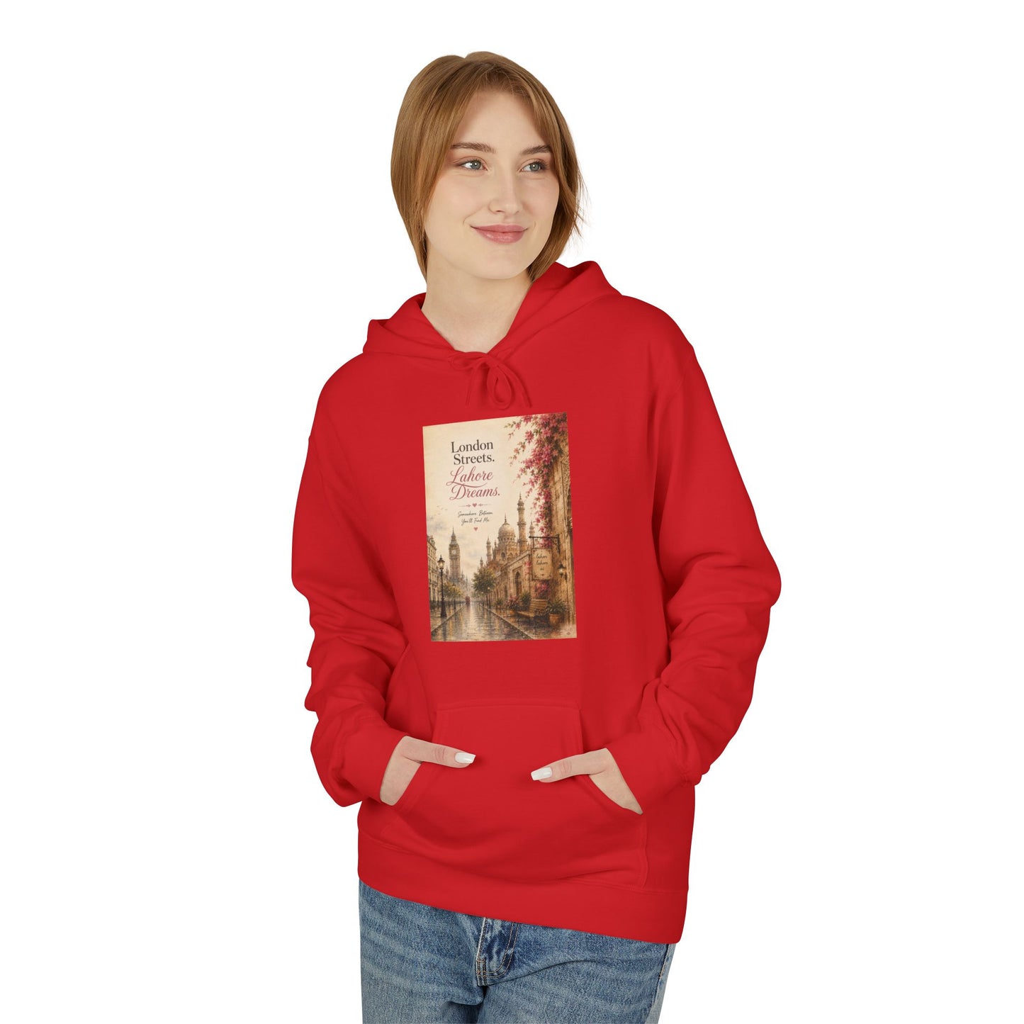 Autumn Paris Street Hoodie - 'Leaves Falling, Coffee Calling' Vintage Cityscape