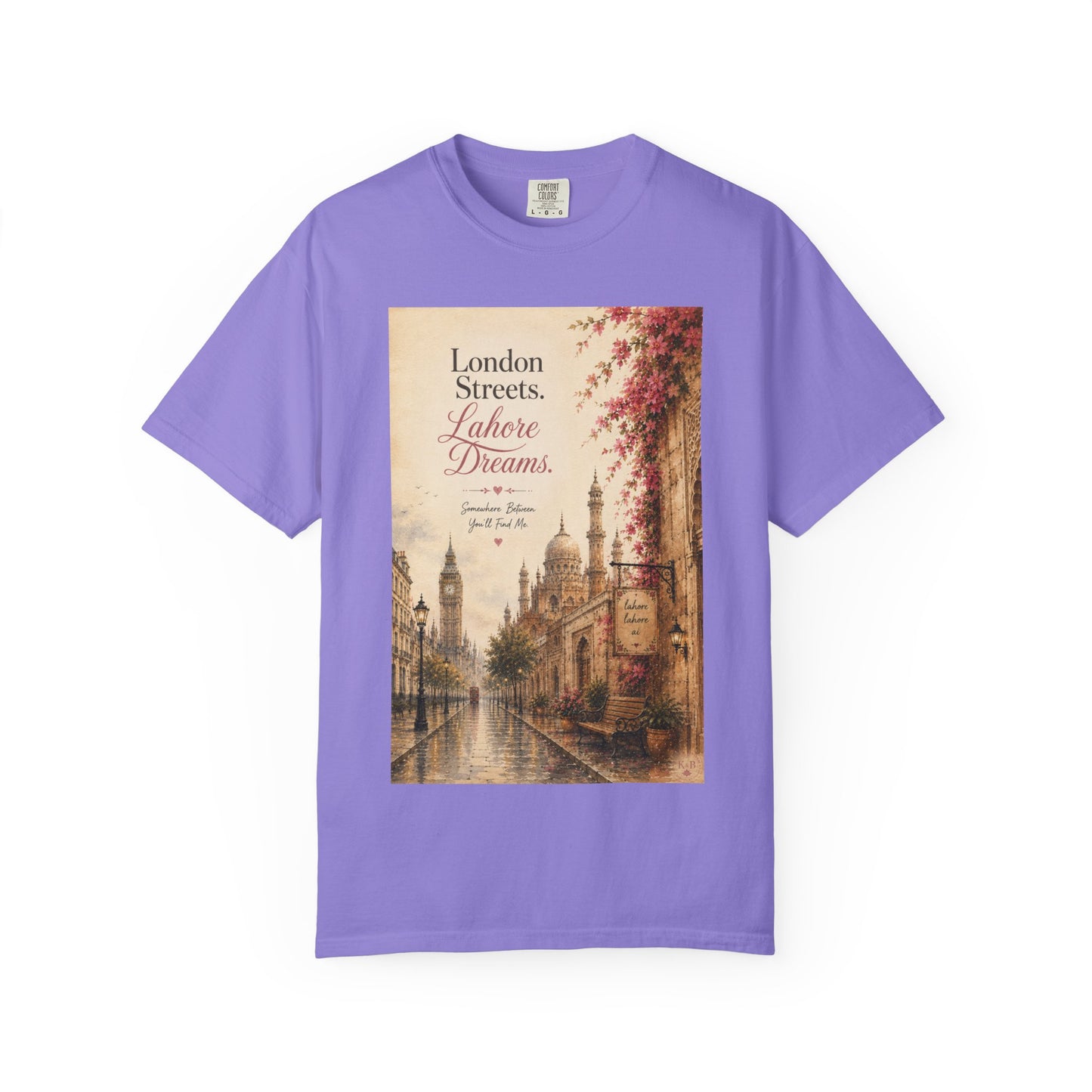 London Streets Vintage Tee — 'London Streets, Labor Dreams' Scenic Graphic T‑Shirt