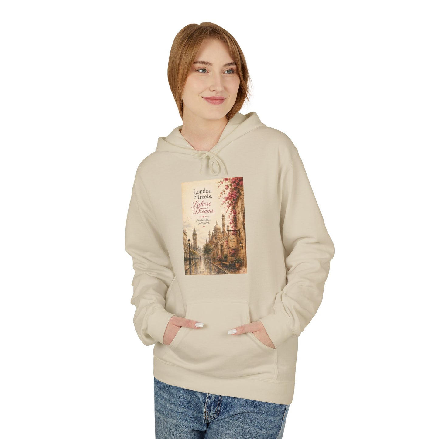 Autumn Paris Street Hoodie - 'Leaves Falling, Coffee Calling' Vintage Cityscape