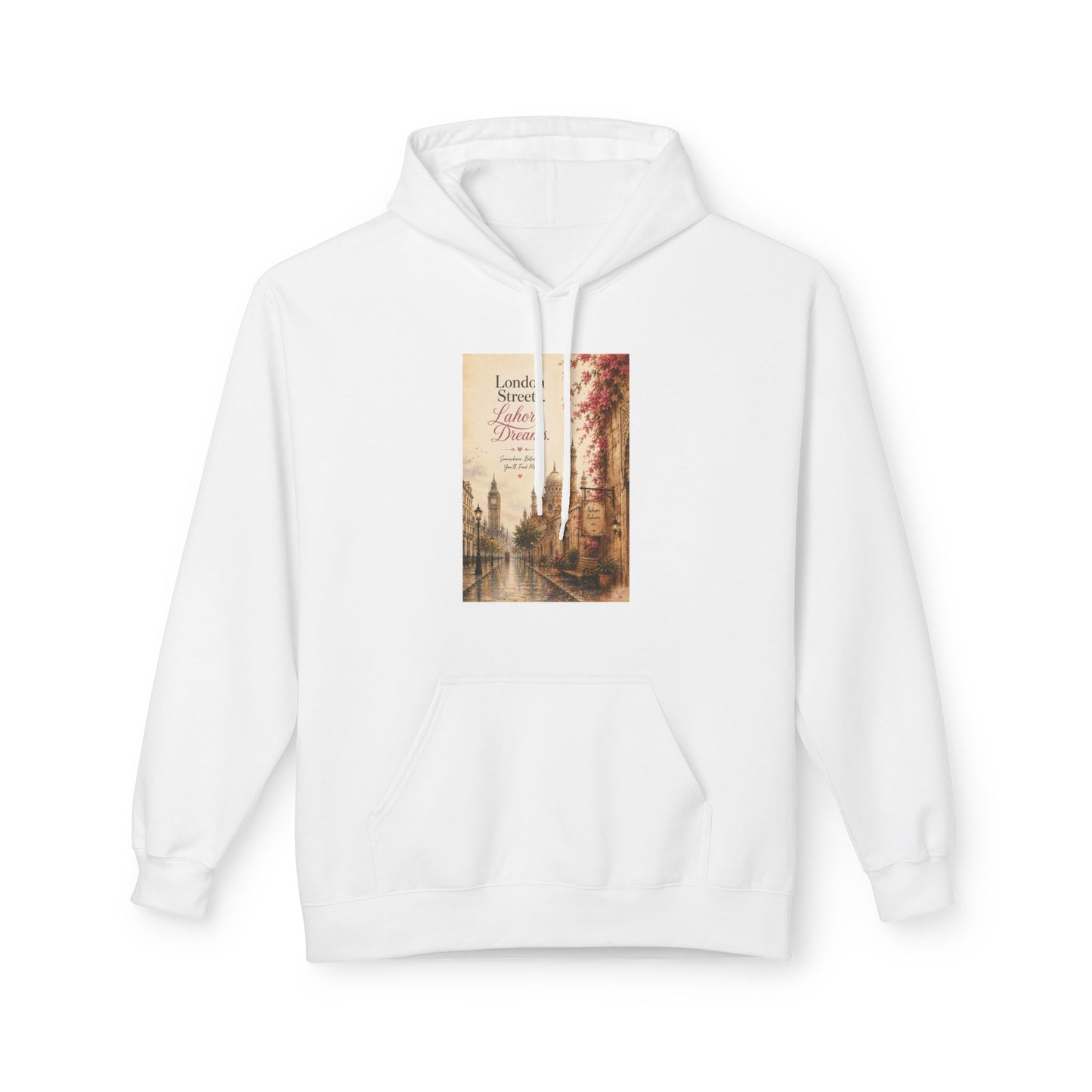 Autumn Paris Street Hoodie - 'Leaves Falling, Coffee Calling' Vintage Cityscape