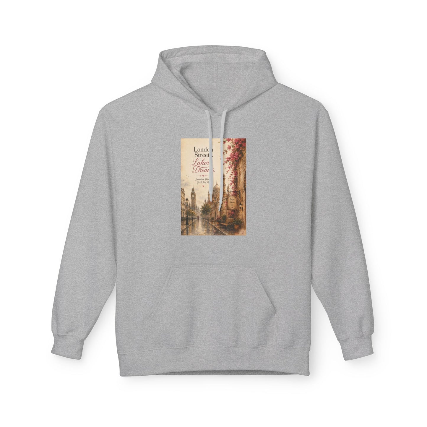 Autumn Paris Street Hoodie - 'Leaves Falling, Coffee Calling' Vintage Cityscape