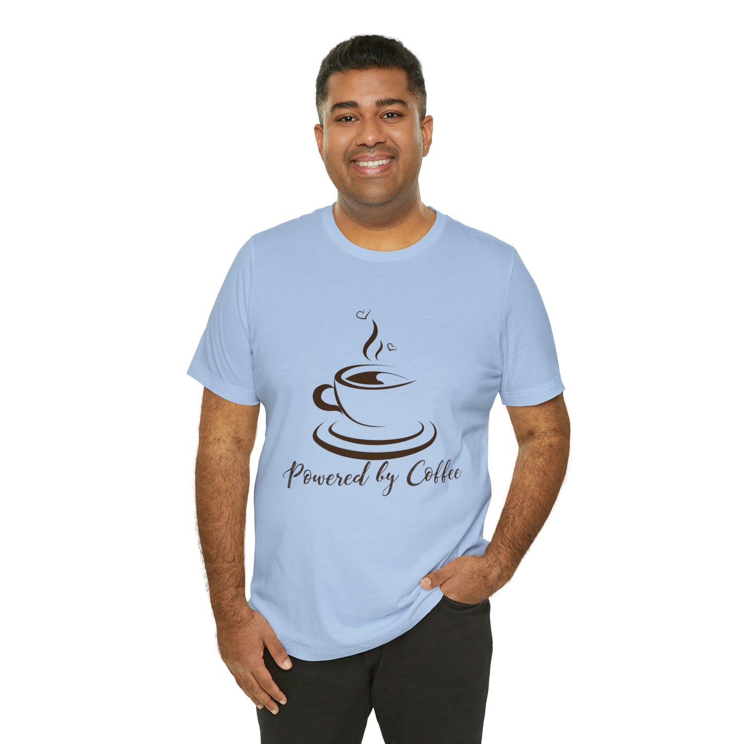 Powered by coffee Jersey Short Sleeve Tee