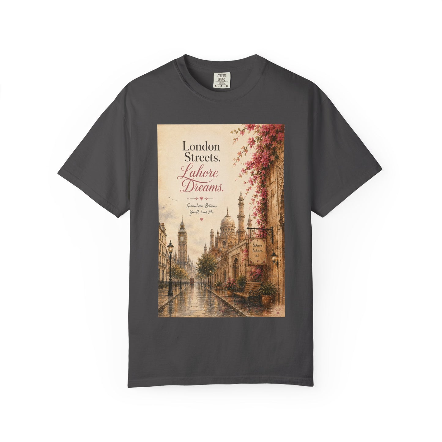 London Streets Vintage Tee — 'London Streets, Labor Dreams' Scenic Graphic T‑Shirt