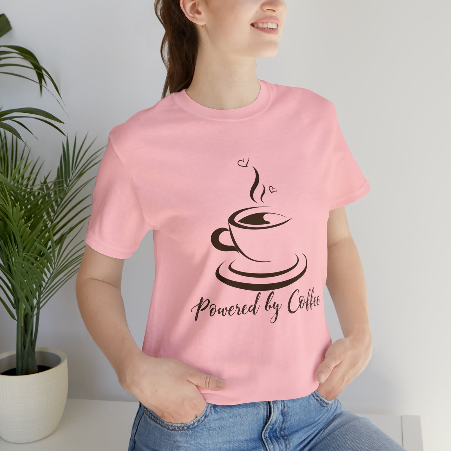 Powered by coffee Jersey Short Sleeve Tee