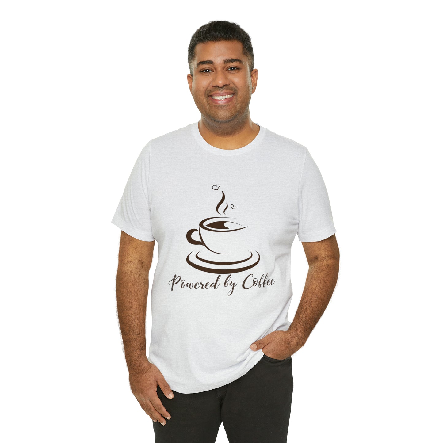 Powered by coffee Jersey Short Sleeve Tee