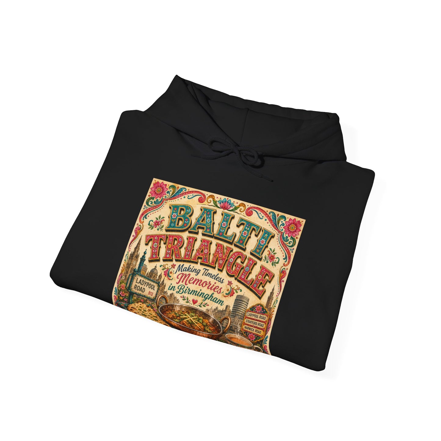 Baltimore Charm Hoodie - 'Balti Triangle' Vintage Food Poster Sweatshirt