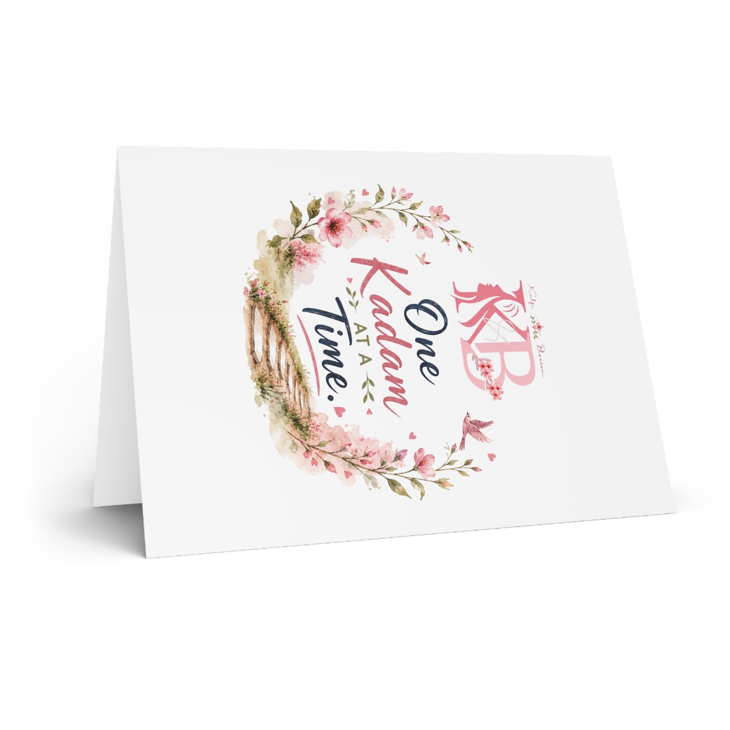 Greeting Card — "One Kadam at a Time" Inspirational Floral Card