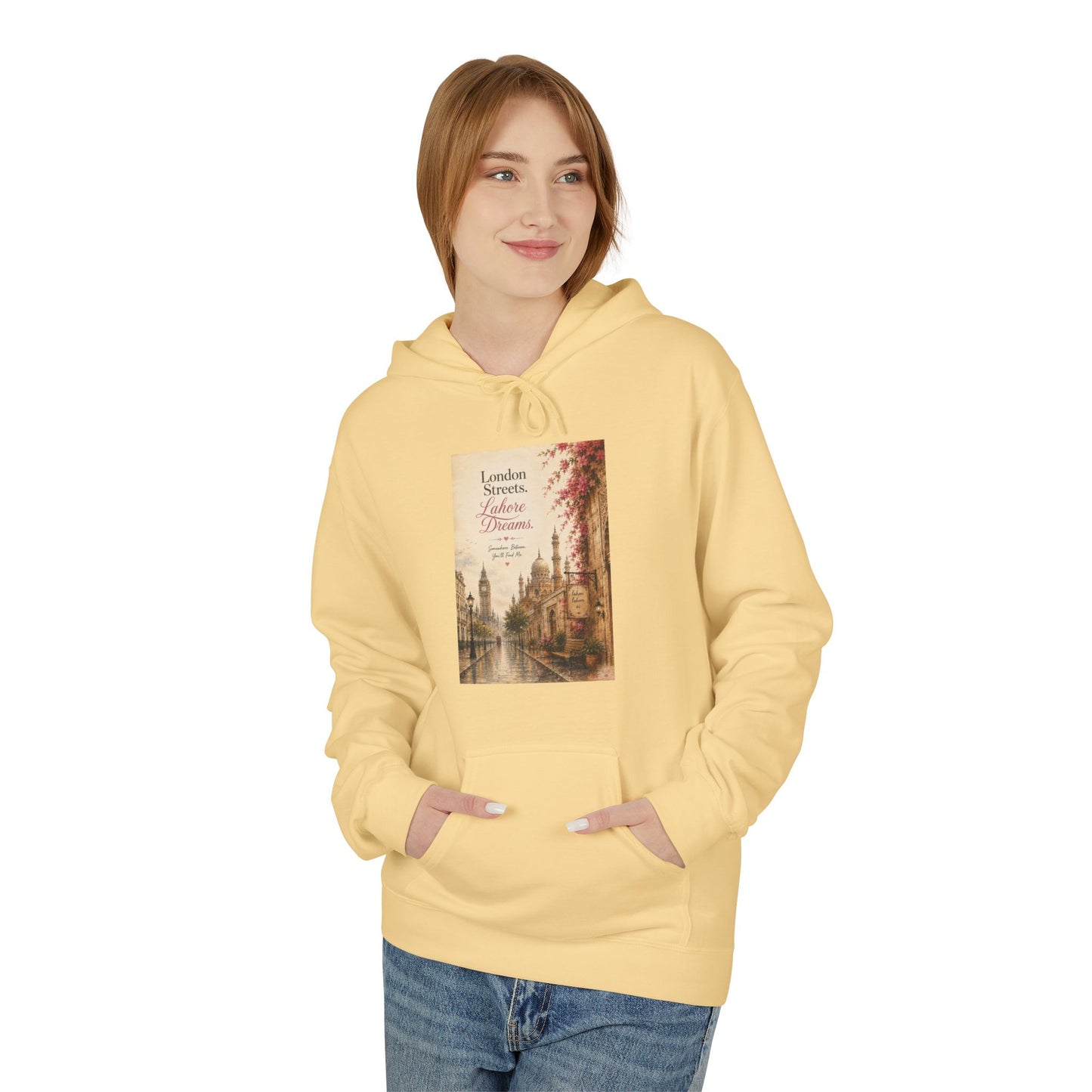 Autumn Paris Street Hoodie - 'Leaves Falling, Coffee Calling' Vintage Cityscape