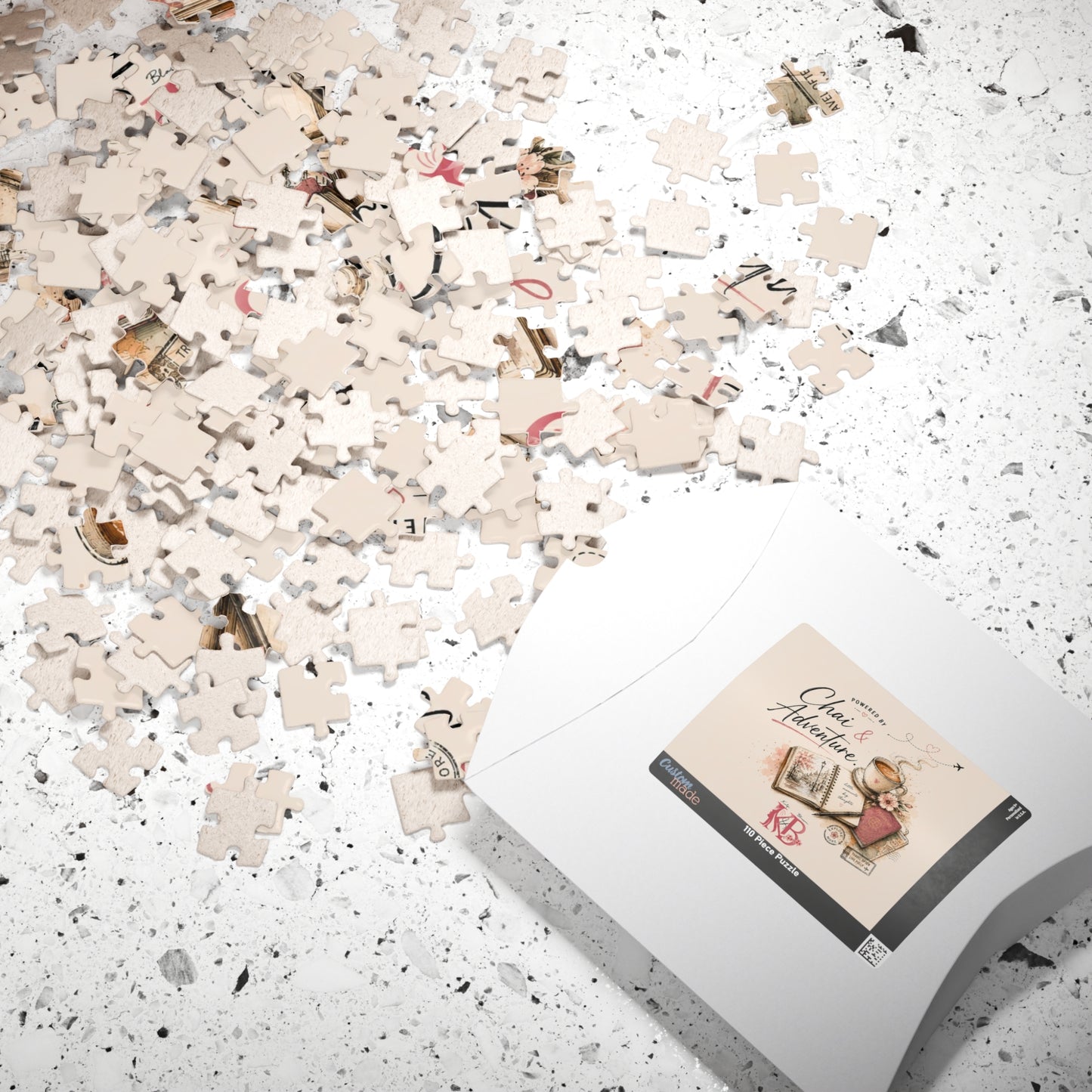 Chai & Adventure 520‑Piece Jigsaw Puzzle — Travel & Tea Lover Gift