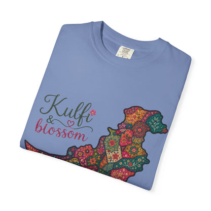 Pakistan Map Floral T‑Shirt — "Kulfi & Blossom" Colorful Paisley Design