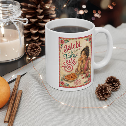 Jalebi Ki Tara Mug — Vintage Indian Sweets Illustration Coffee Cup