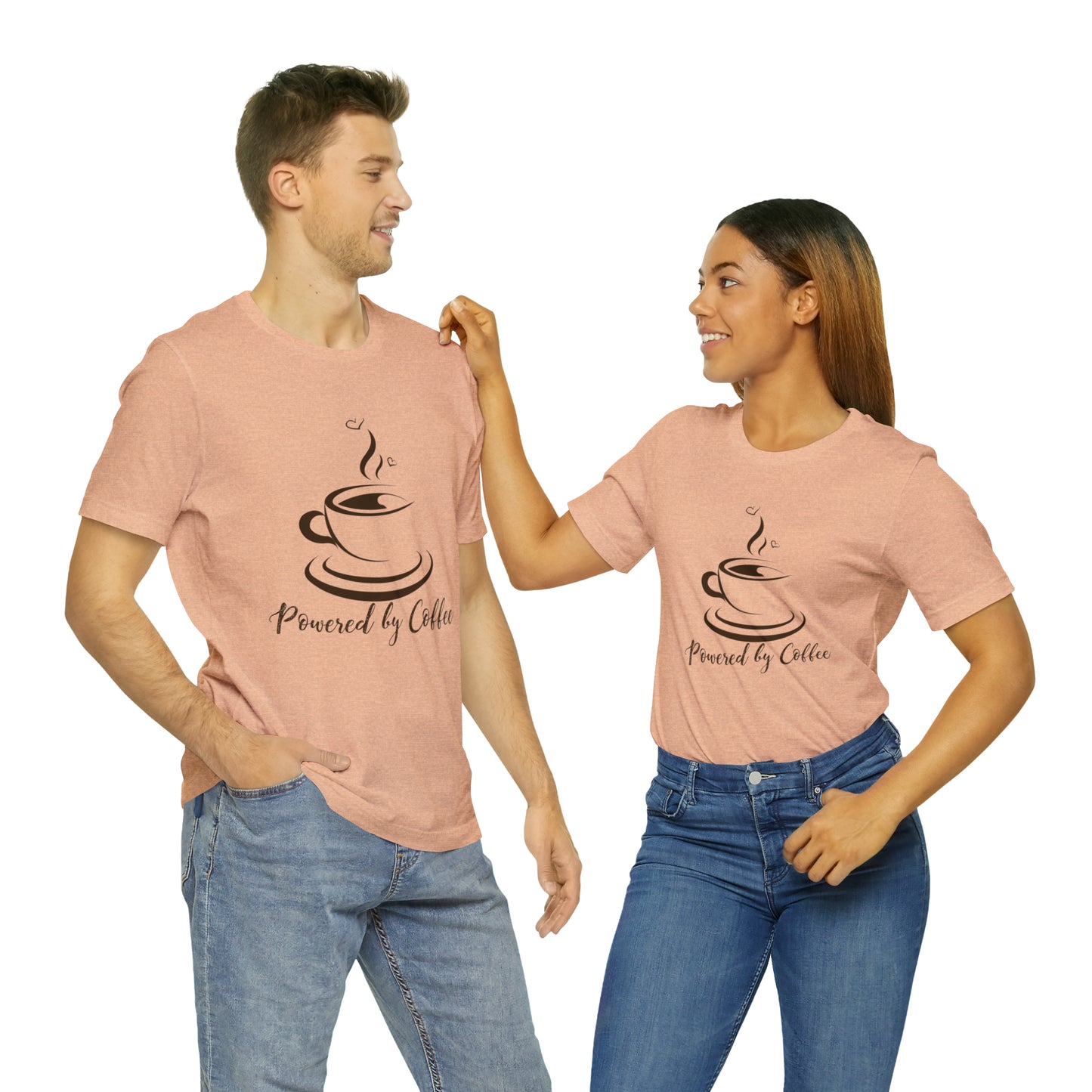 Powered by coffee Jersey Short Sleeve Tee