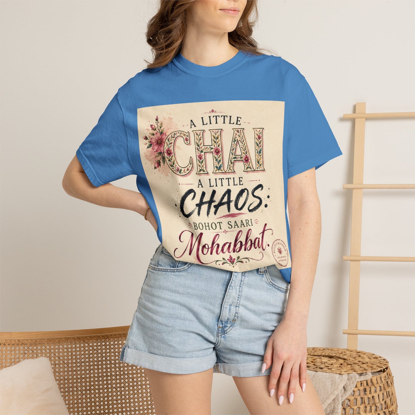 Chai & Chaos Tee — A Little Chai, A Little Chaos Vintage Floral T-Shirt