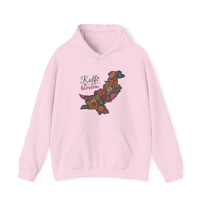 Pakistan Map Floral Hoodie - "Kulfi & Blossom" Paisley Design