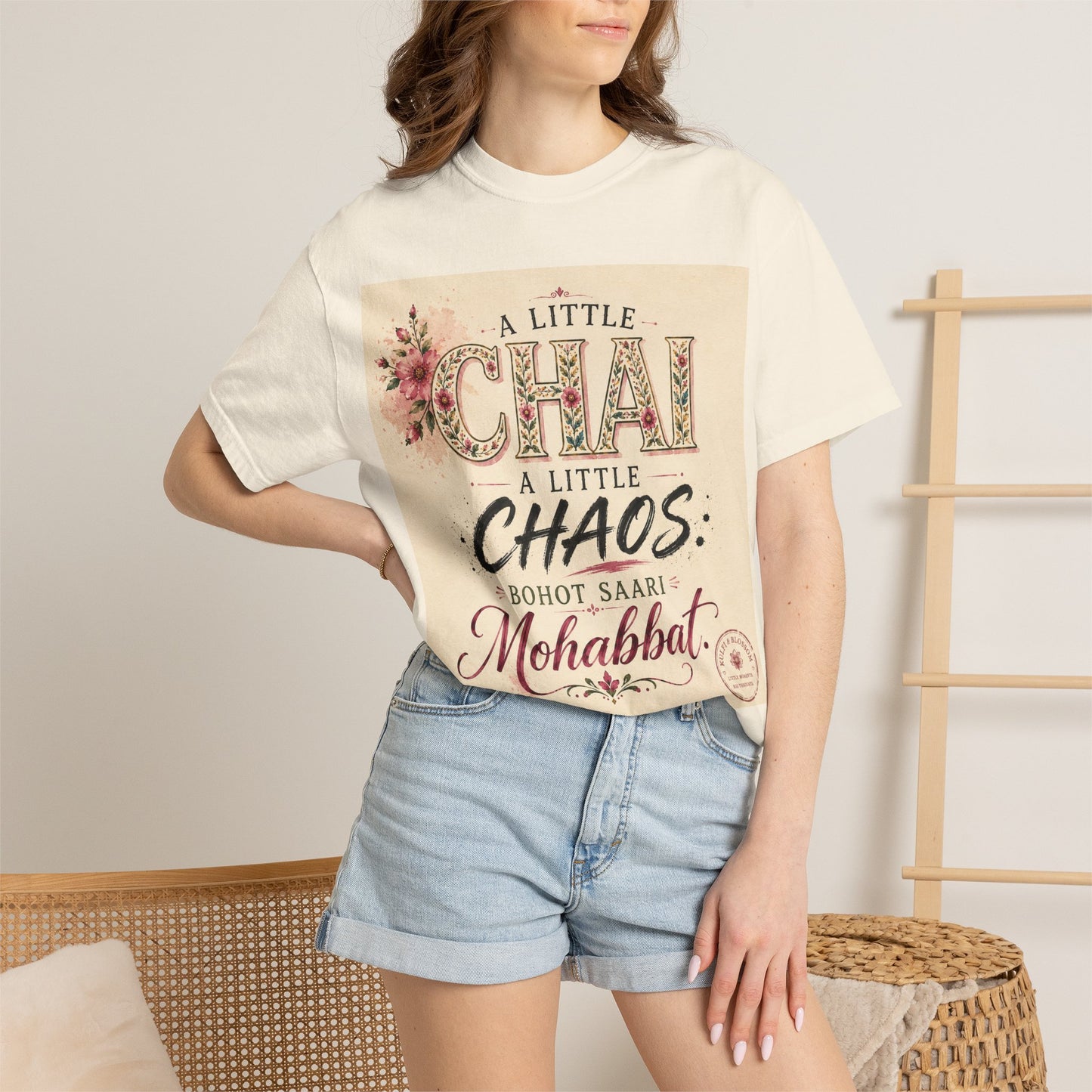 Chai & Chaos Tee — A Little Chai, A Little Chaos Vintage Floral T-Shirt