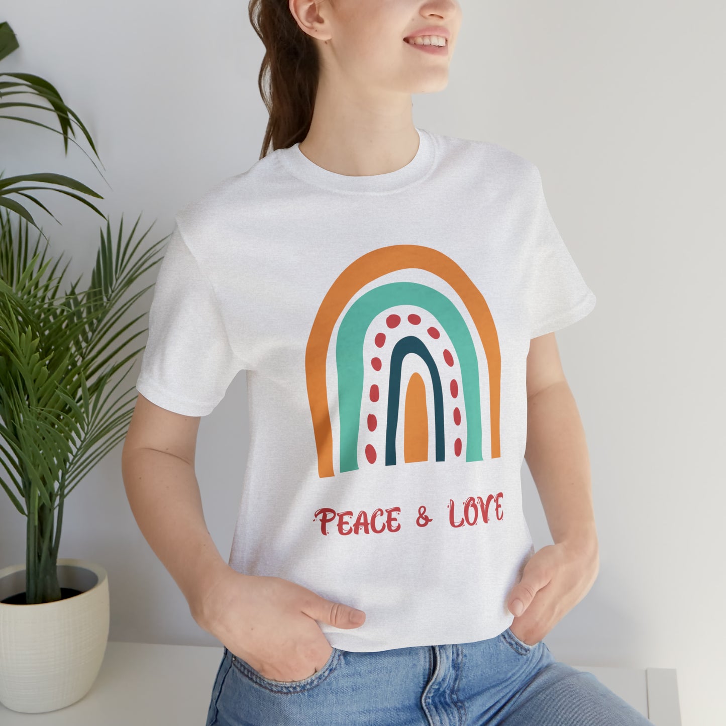 Peace and love Jersey Short Sleeve Tee