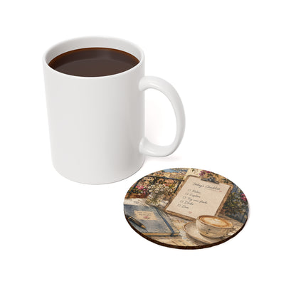 Scenic Coffee Coaster — 'Today's Checklist' Cork Back Drink Mat