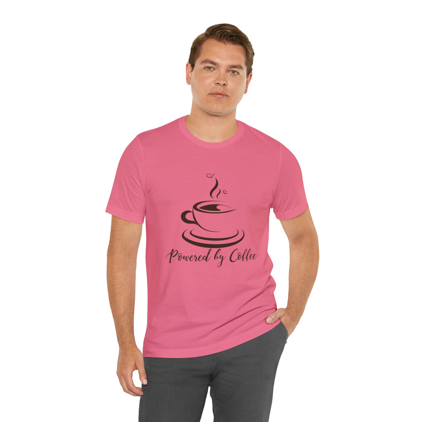 Powered by coffee Jersey Short Sleeve Tee