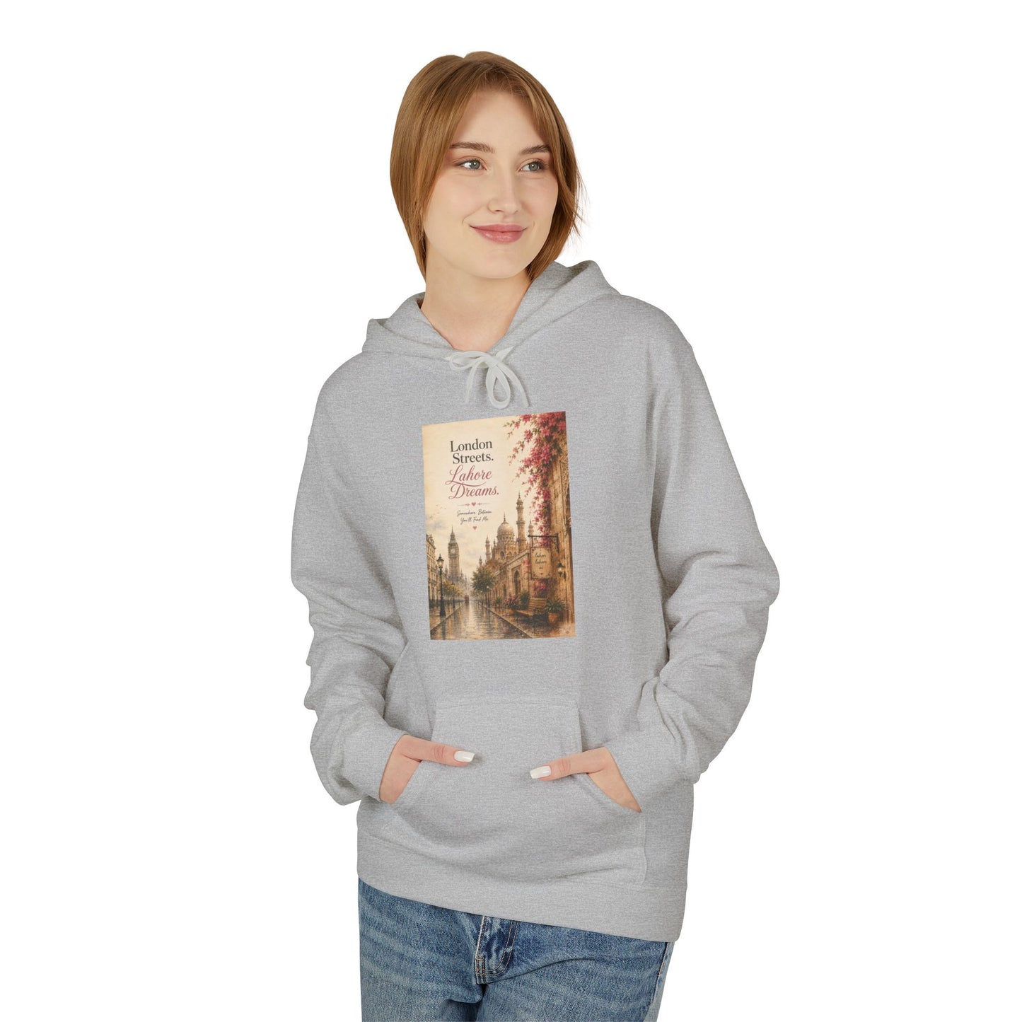 Autumn Paris Street Hoodie - 'Leaves Falling, Coffee Calling' Vintage Cityscape