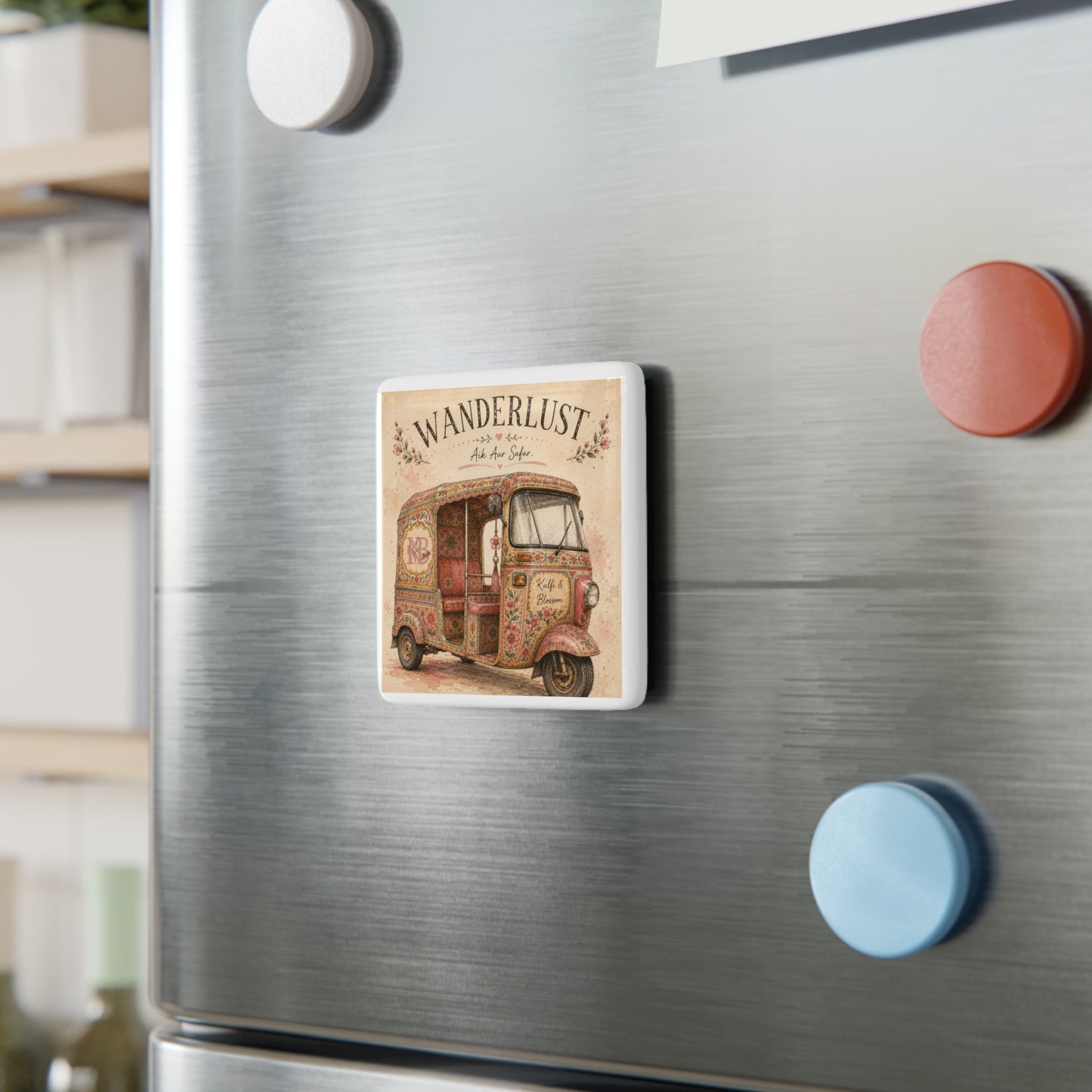 Wanderlust Vintage Tuk-Tuk Porcelain Magnet