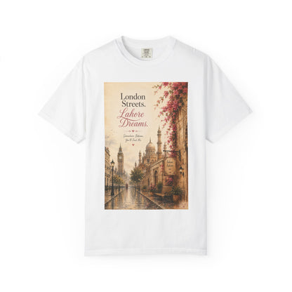 London Streets Vintage Tee — 'London Streets, Labor Dreams' Scenic Graphic T‑Shirt