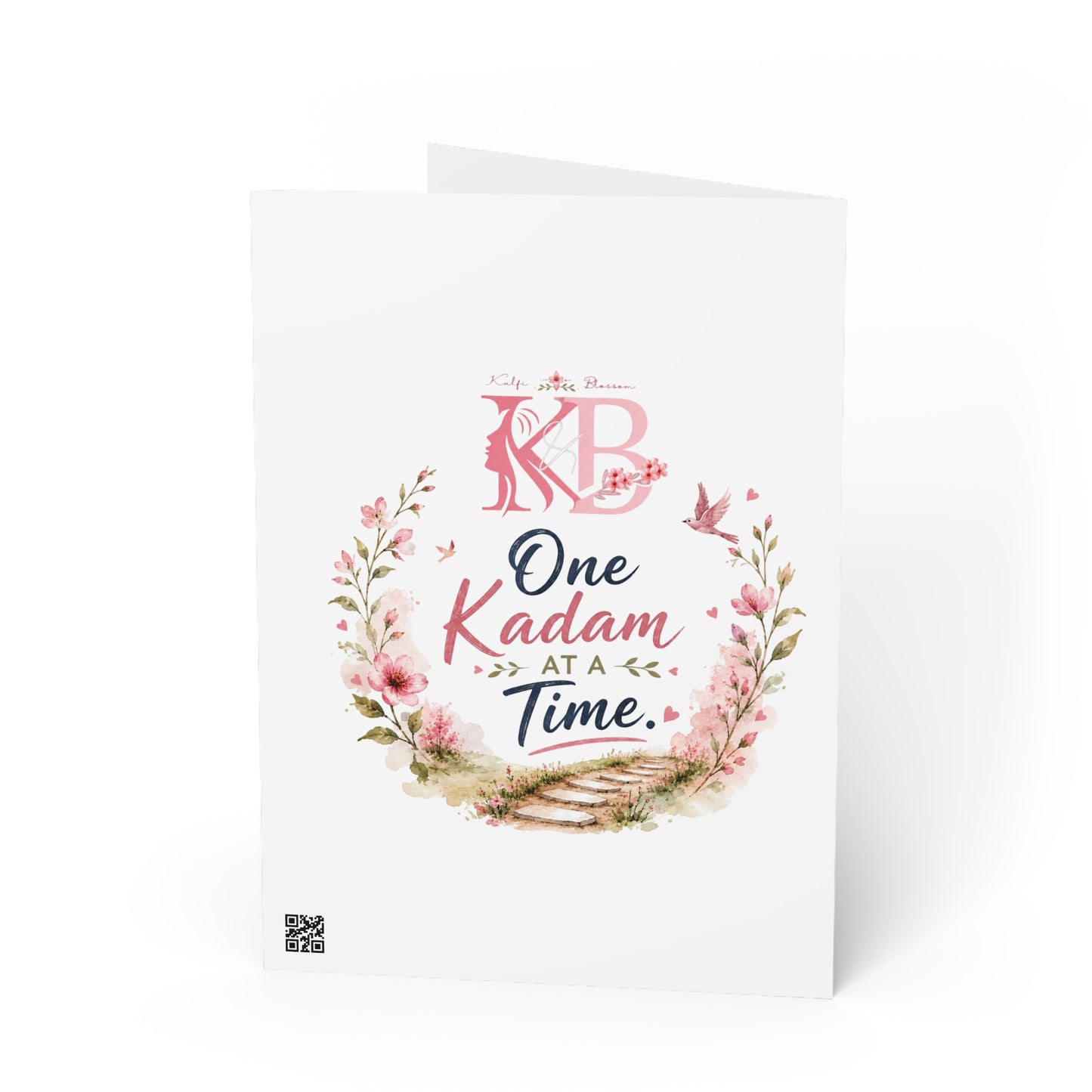 Greeting Card — "One Kadam at a Time" Inspirational Floral Card