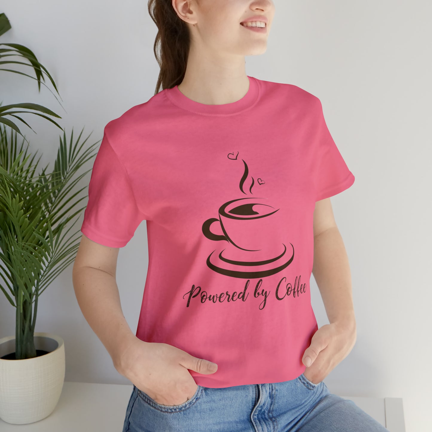 Powered by coffee Jersey Short Sleeve Tee