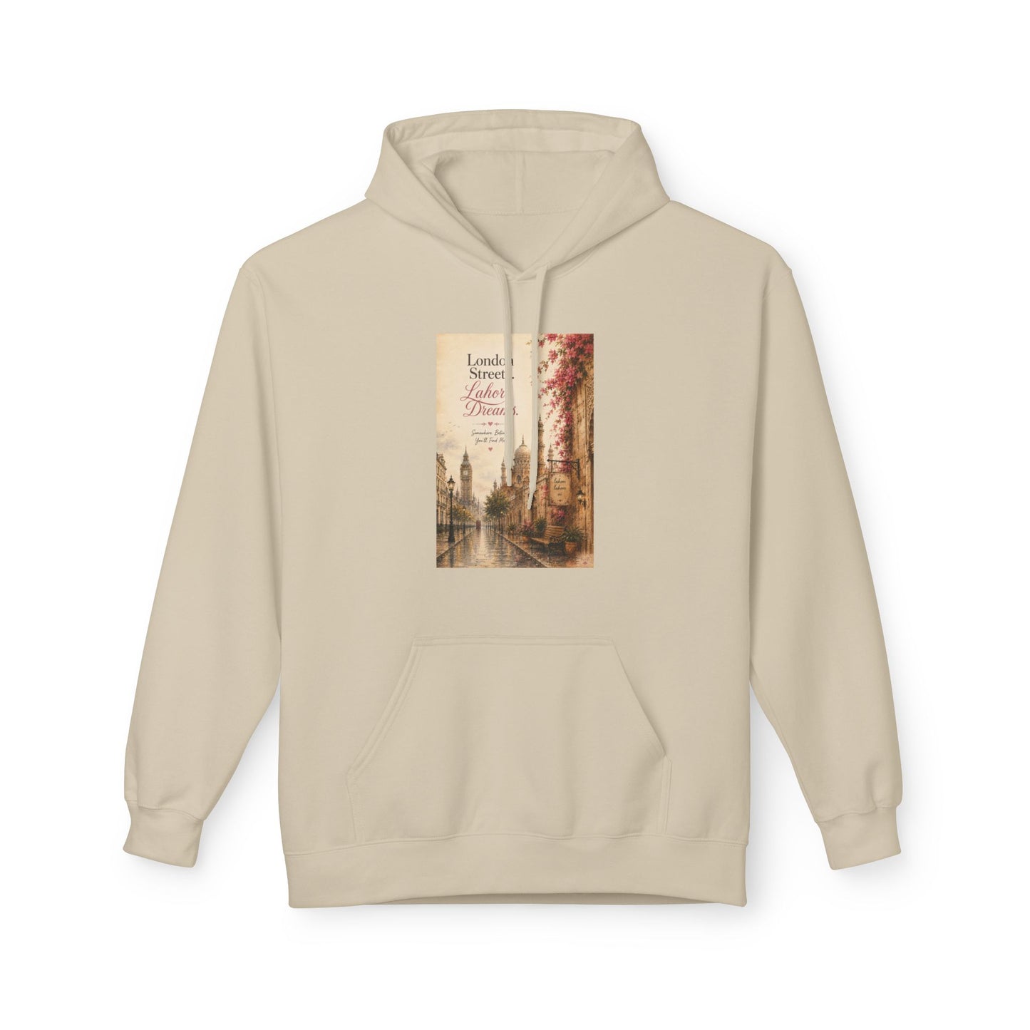 Autumn Paris Street Hoodie - 'Leaves Falling, Coffee Calling' Vintage Cityscape