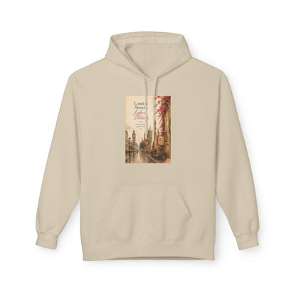Autumn Paris Street Hoodie - 'Leaves Falling, Coffee Calling' Vintage Cityscape