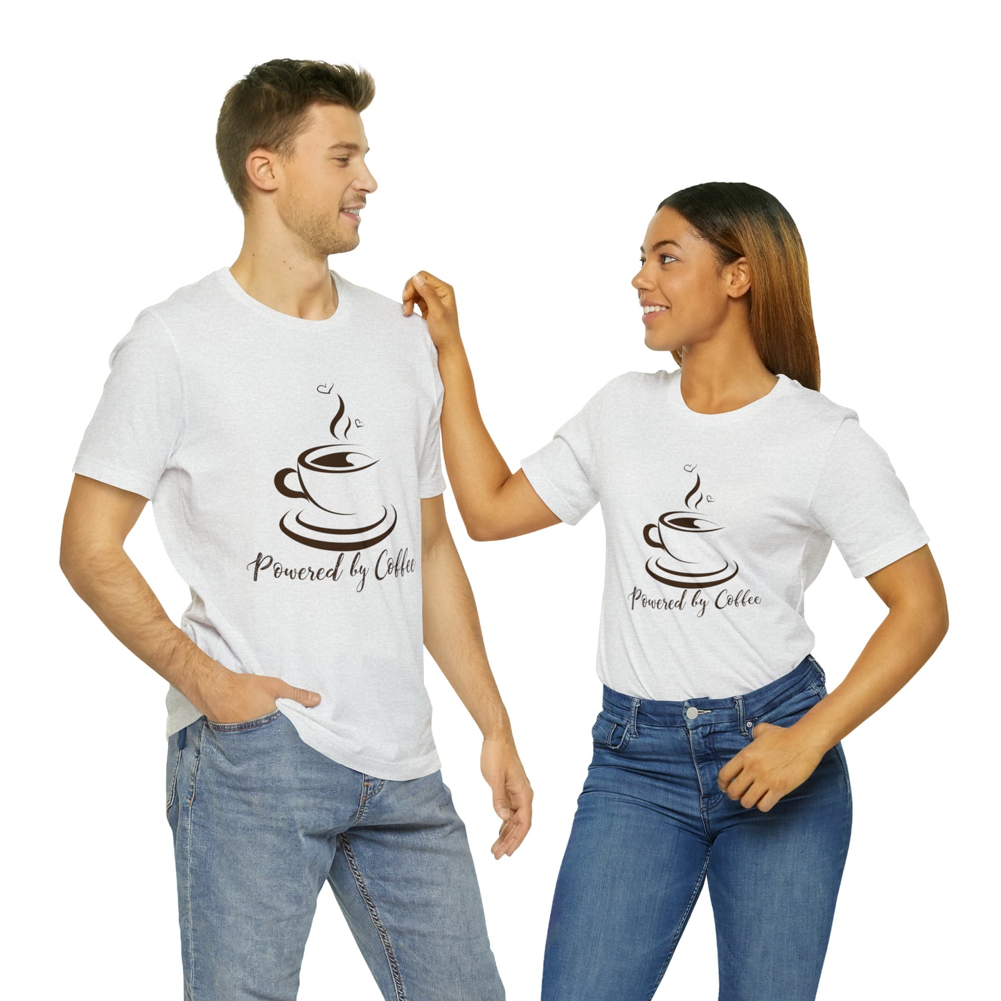 Powered by coffee Jersey Short Sleeve Tee