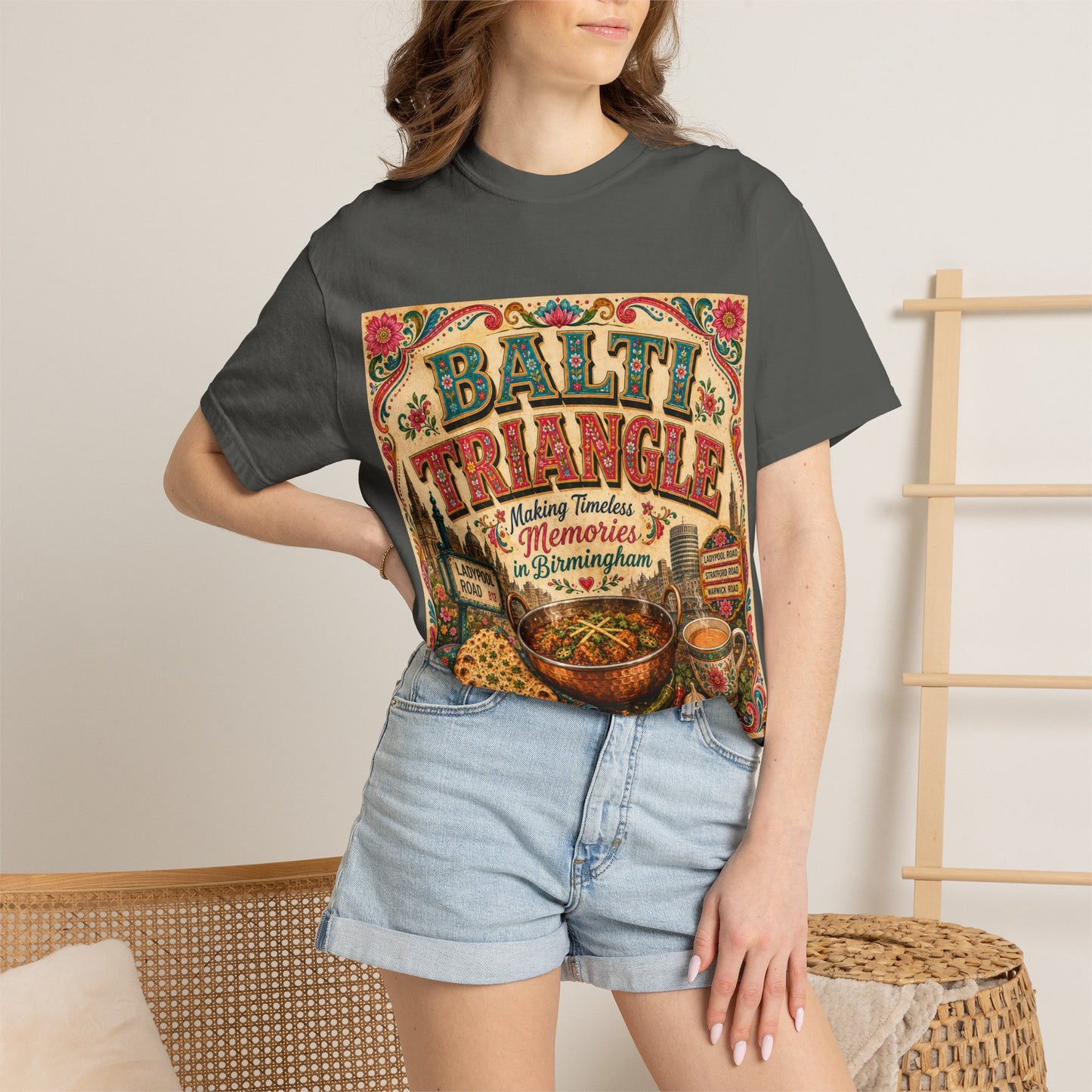 Balthi Triangle Vintage Indian Food T-Shirt