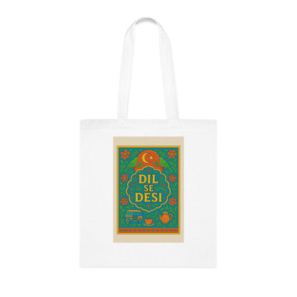 Dil Se Desi Cotton Tote Bag – Eco-Friendly Tote for Shopping, Gifts, Groceries, and Festivals