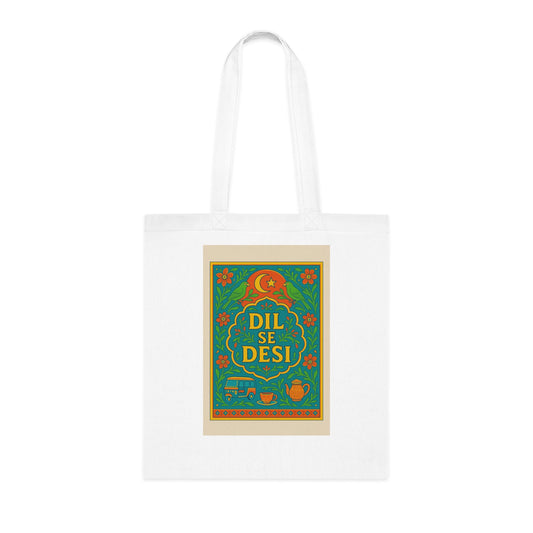 Dil Se Desi Cotton Tote Bag – Eco-Friendly Tote for Shopping, Gifts, Groceries, and Festivals