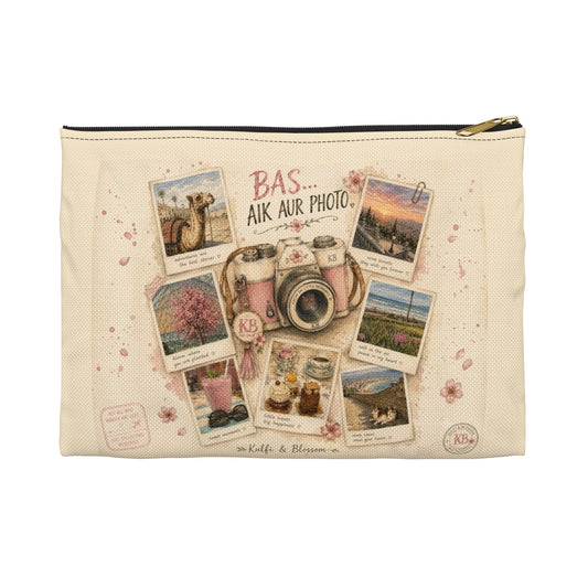 Camera Collage Accessory Pouch — 'Bas Aik Aur Photo' Travel Makeup & Gadget Organizer