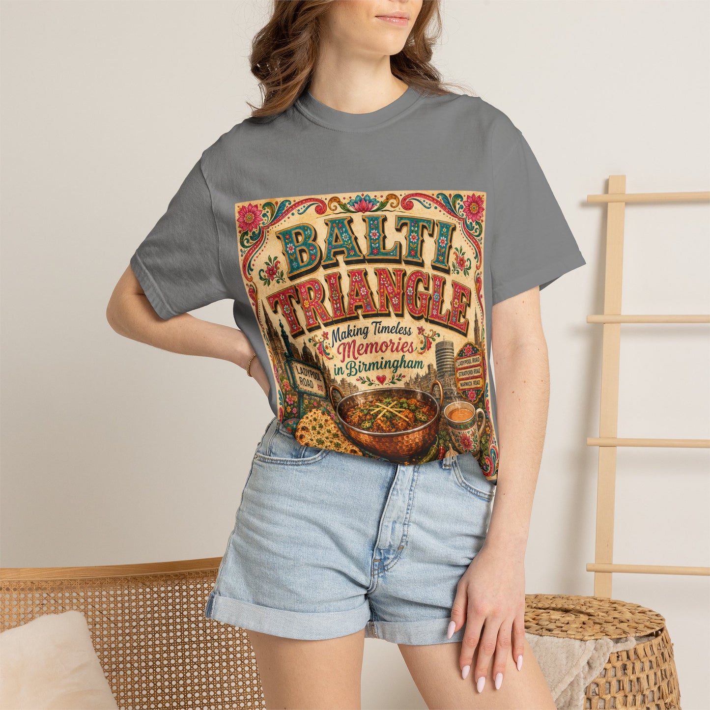 Balthi Triangle Vintage Indian Food T-Shirt