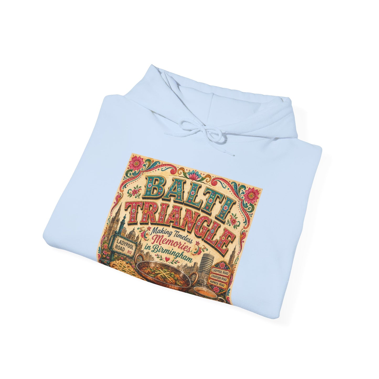 Baltimore Charm Hoodie - 'Balti Triangle' Vintage Food Poster Sweatshirt